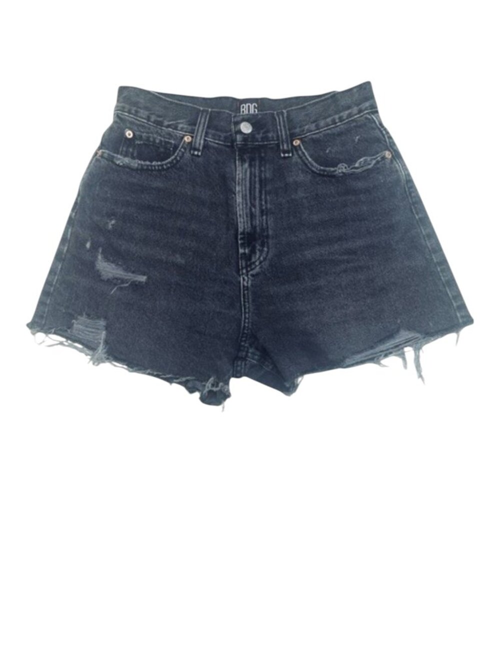 BDG URBAN OUTFITTERS High-Rise A-Line Denim Cutoff Shorts in Washed Black - 28